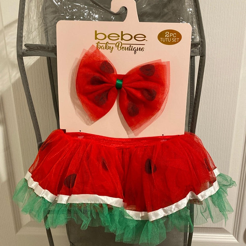 Bebe Baby Boutique Girls’ Watermelon Tutu & Headband Set